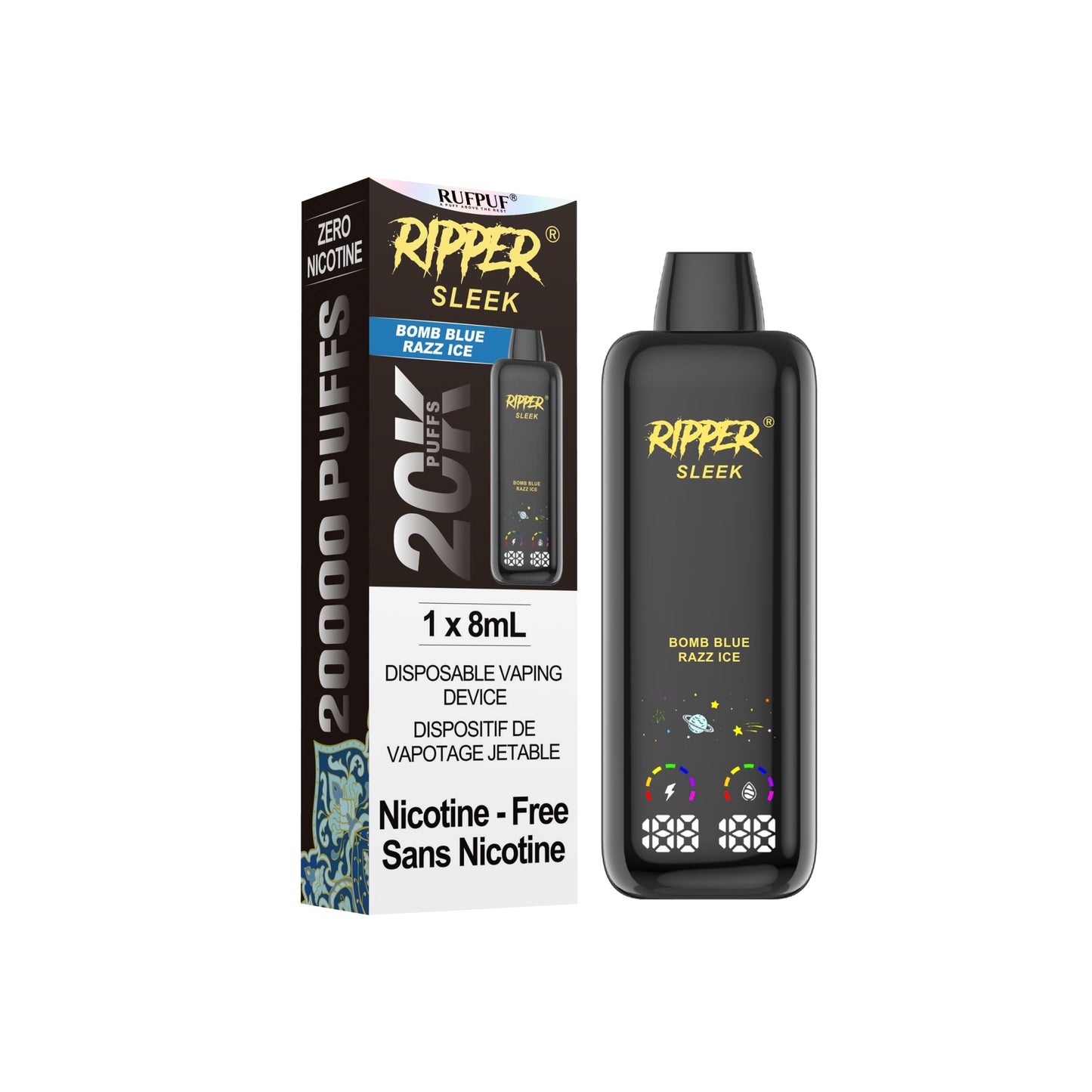 Ripper Sleek- Bomb Blue Razz Ice 0mg