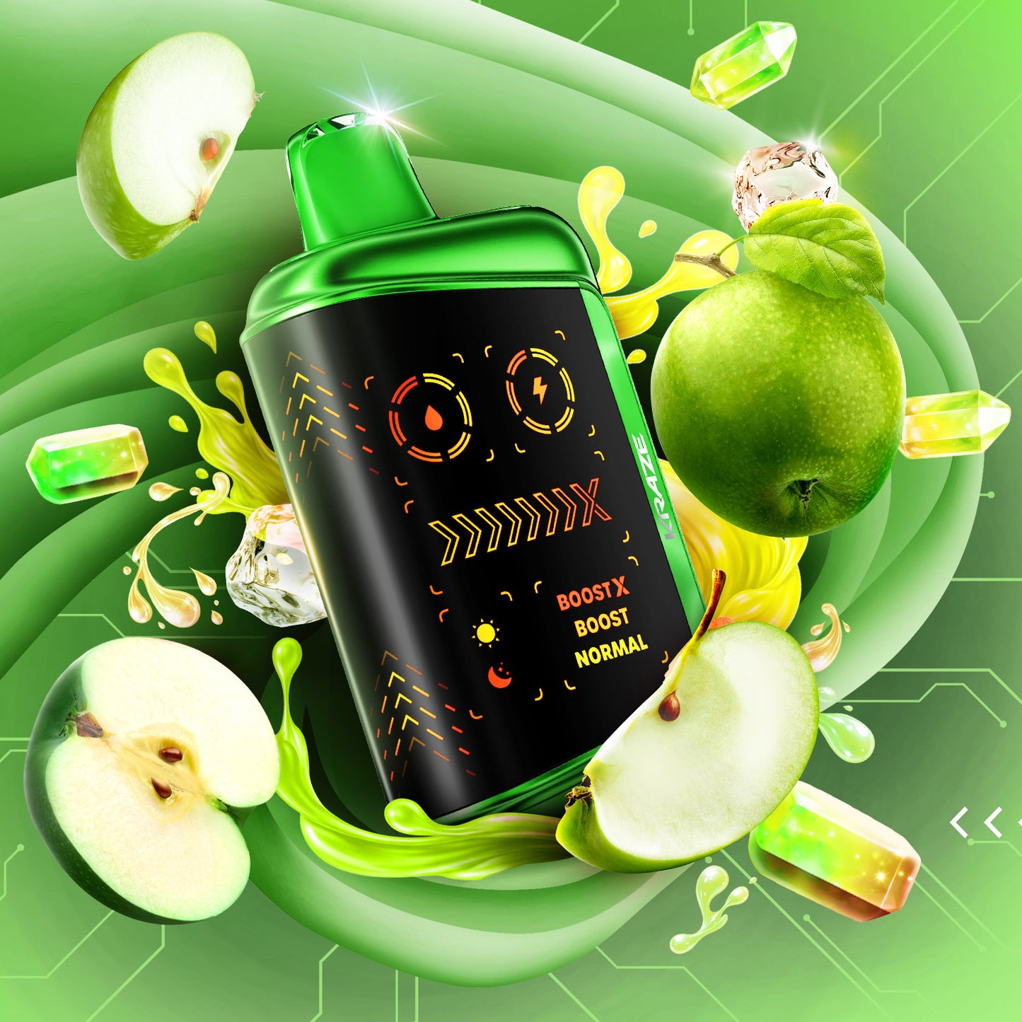 Kraze Mega X - Sour Apple G Ice