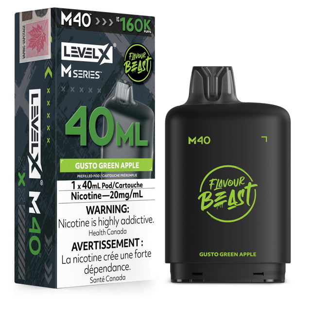 Level X M Series 40ml Pod- Gusto Green Apple