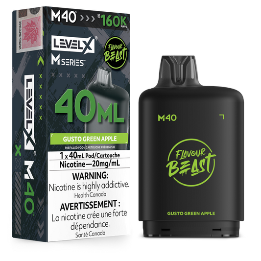 Level X M Series 40ml Pod- Gusto Green Apple